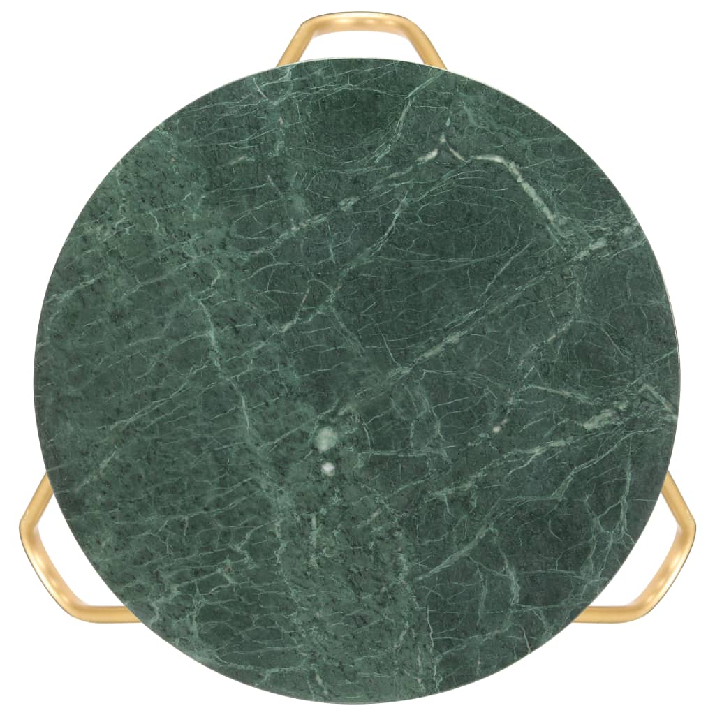 vidaXL Mesa de centro piedra real textura de mármol verde 65x65x42 cm