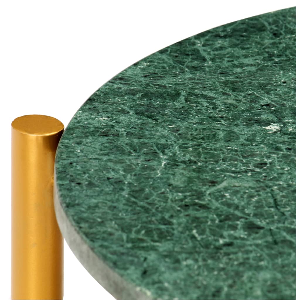 vidaXL Mesa de centro piedra real textura de mármol verde 60x60x35 cm