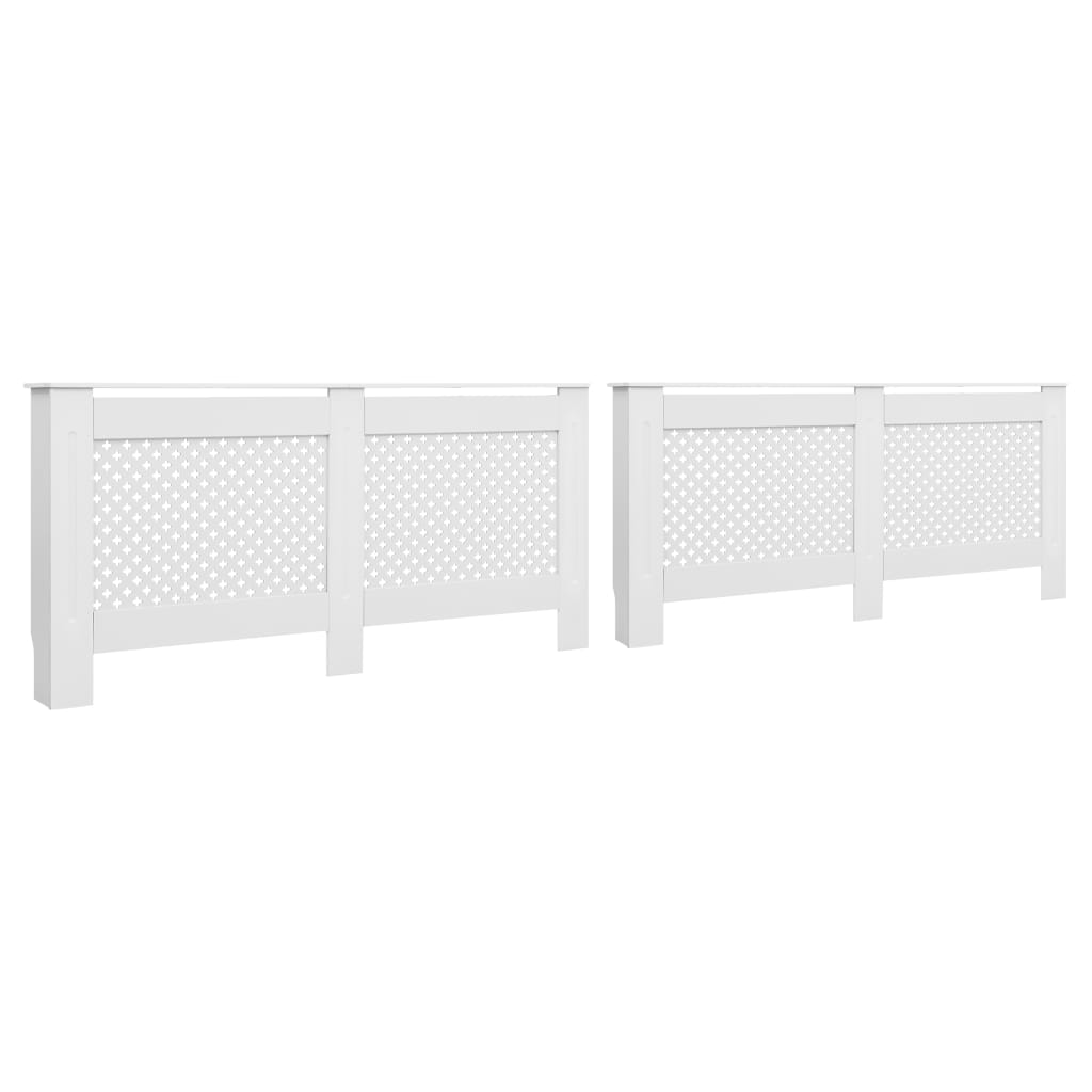 vidaXL Cubiertas para radiador 2 unidades MDF blanco 172x19x81,5 cm