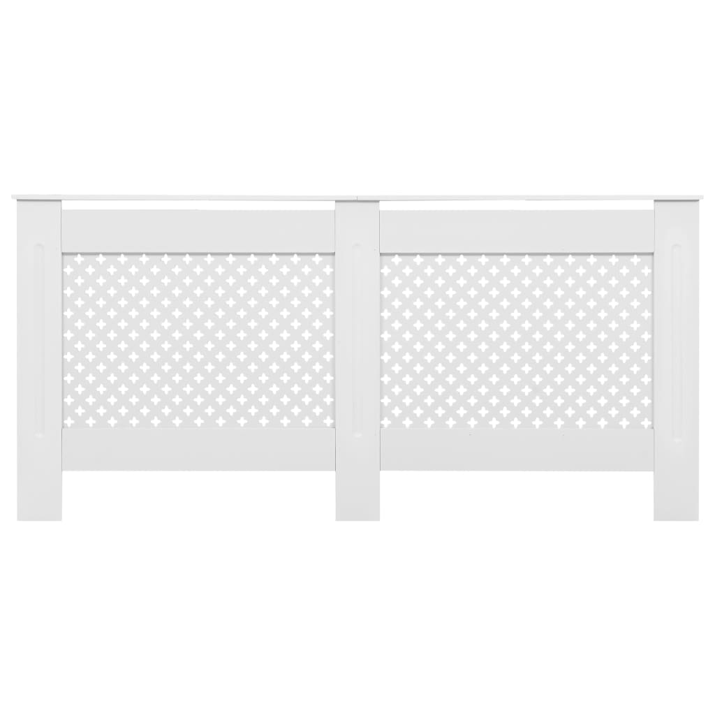 vidaXL Cubiertas para radiador 2 unidades MDF blanco 172x19x81,5 cm