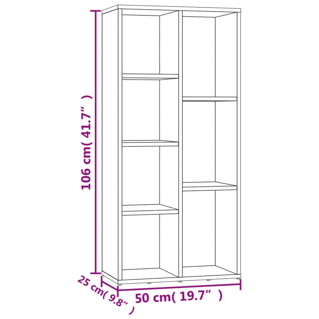 vidaXL Estantería madera contrachapada color roble Sonoma 50x25x106cm