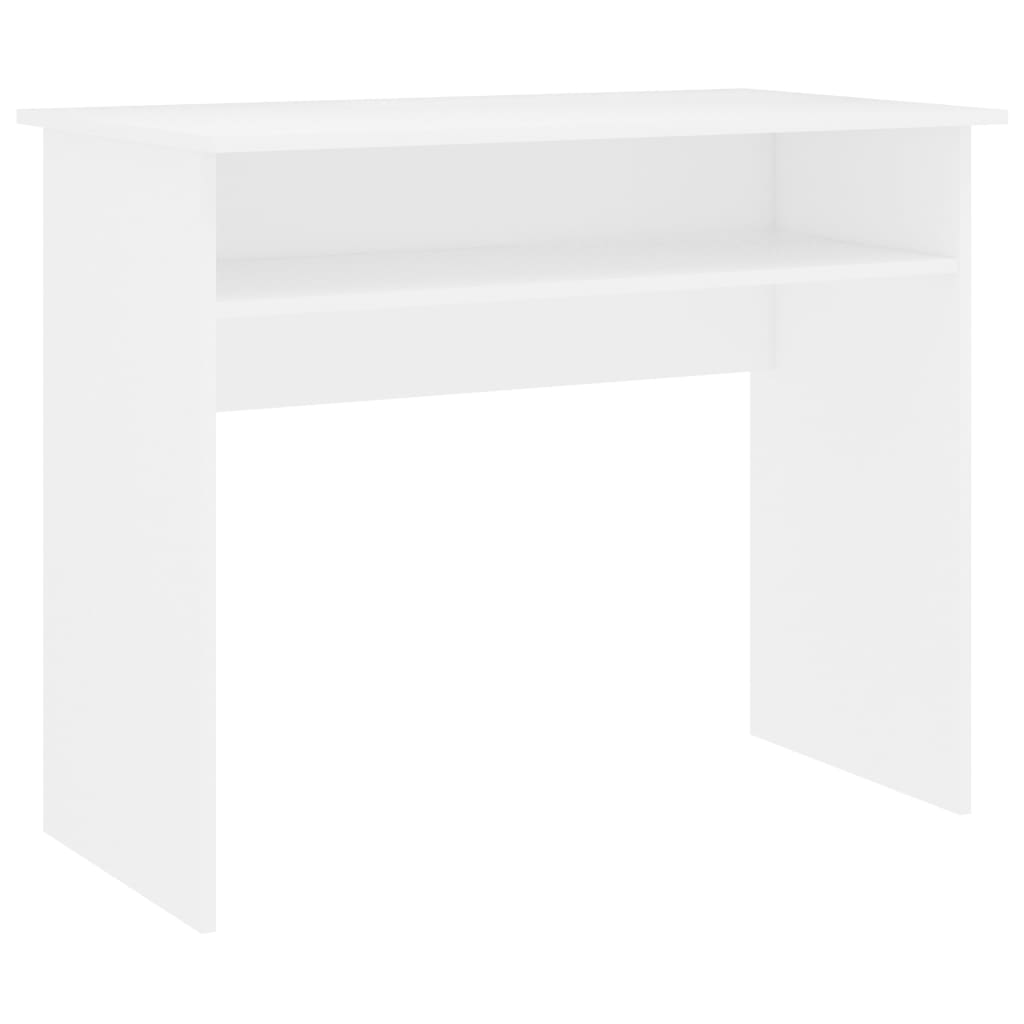 vidaXL Escritorio de madera contrachapada blanco 90x50x74 cm