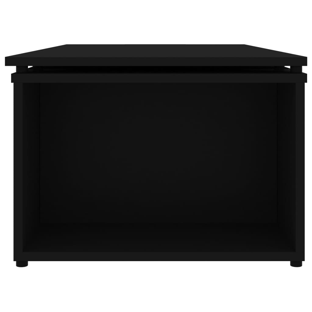 vidaXL Mesa de centro madera contrachapada negro 150x50x35 cm