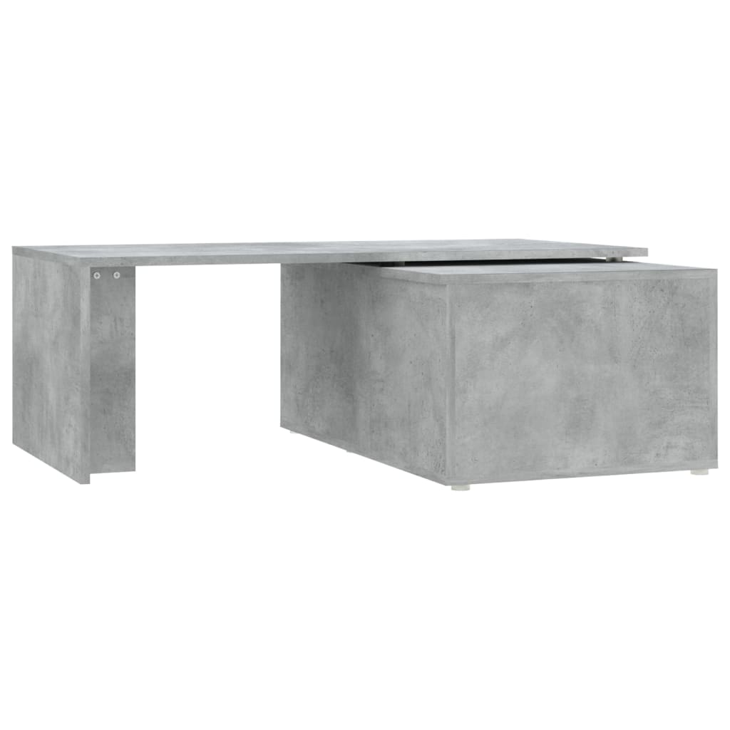 vidaXL Mesa de centro madera contrachapada gris hormigón 150x50x35 cm