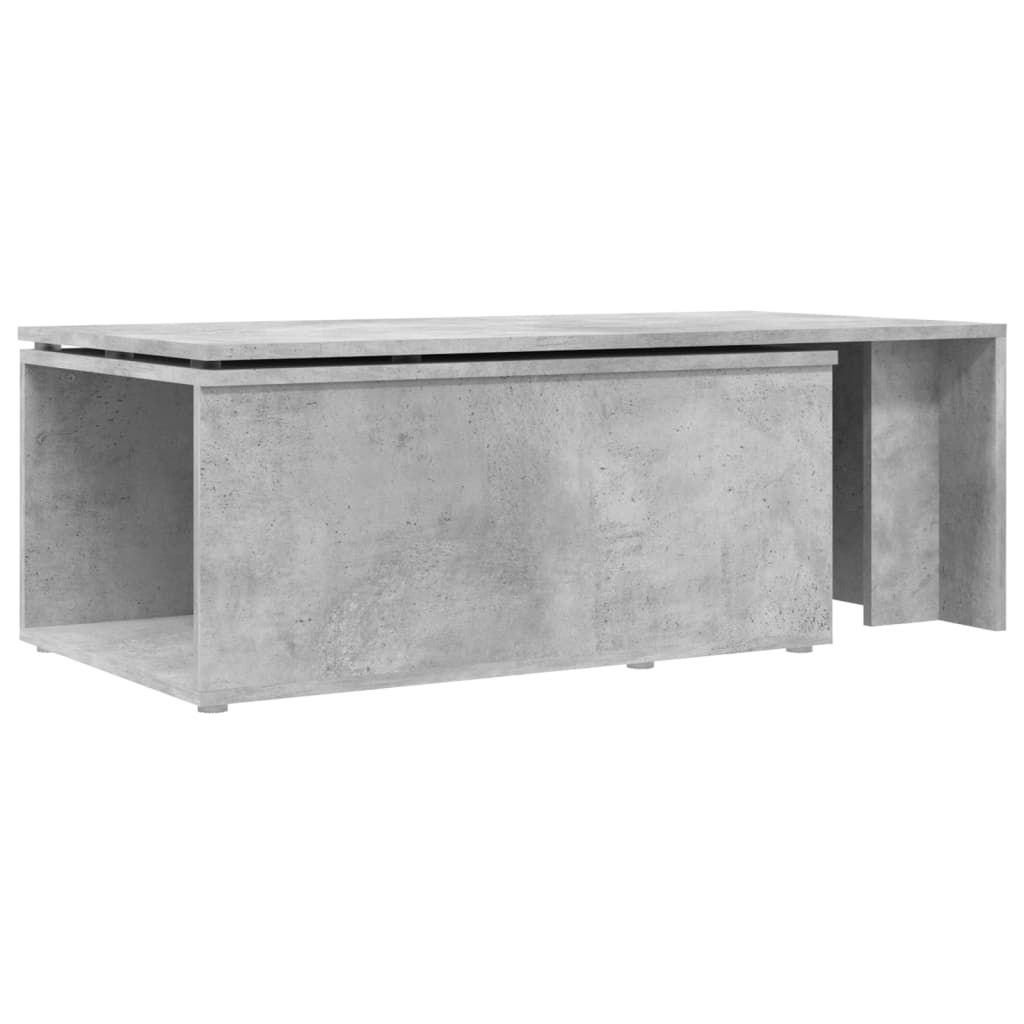 vidaXL Mesa de centro madera contrachapada gris hormigón 150x50x35 cm