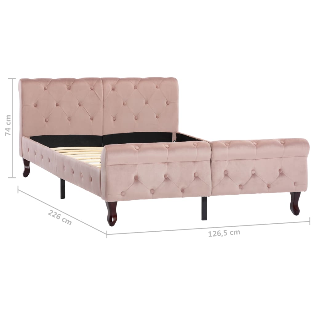 vidaXL Estructura de cama sin colchón terciopelo rosa 120x200 cm