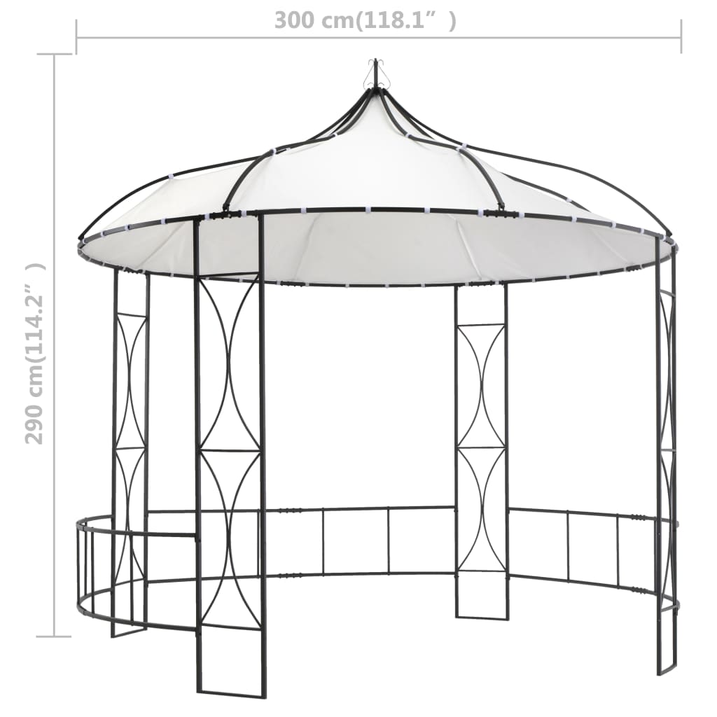 vidaXL Cenador redondo blanco 300x290 cm