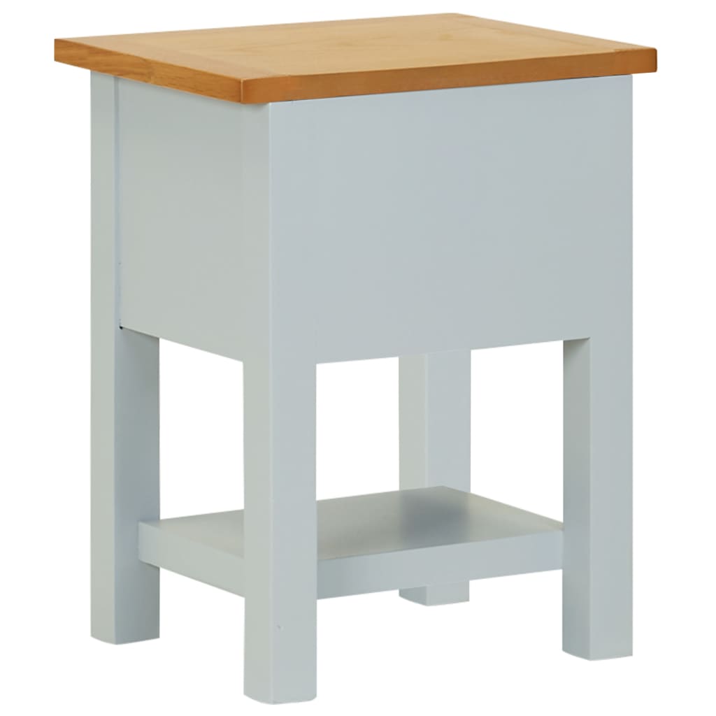 vidaXL Mesita de noche de madera de roble maciza 36x30x47 cm