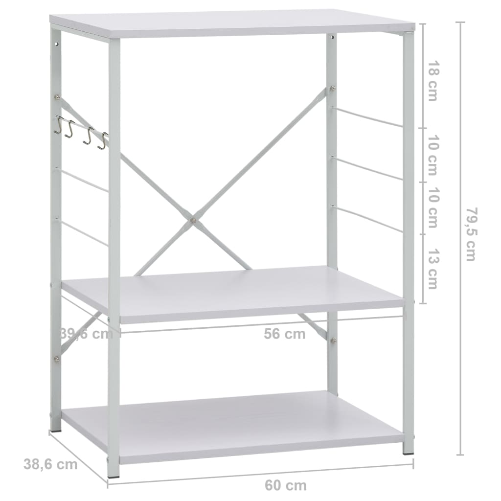 vidaXL Armario de microondas madera ingeniería blanco 60x39,6x79,5 cm