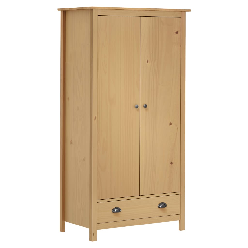 vidaXL Armario de 2 puertas Hill madera maciza pino 89x50x170cm