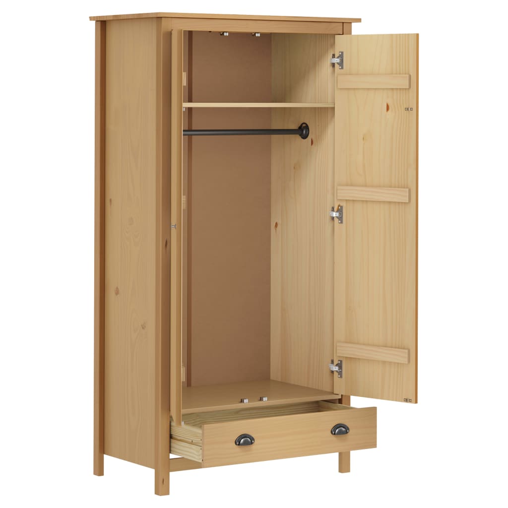 vidaXL Armario de 2 puertas Hill madera maciza pino 89x50x170cm