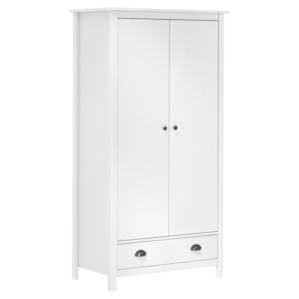 vidaXL Armario de 2 puertas Hill madera maciza pino blanco 89x50x170cm