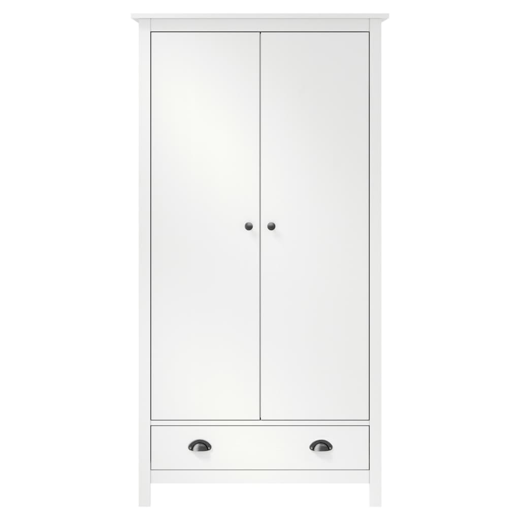 vidaXL Armario de 2 puertas Hill madera maciza pino blanco 89x50x170cm