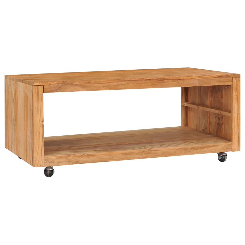 vidaXL Mesa de centro de madera maciza de teca 110x60x40 cm