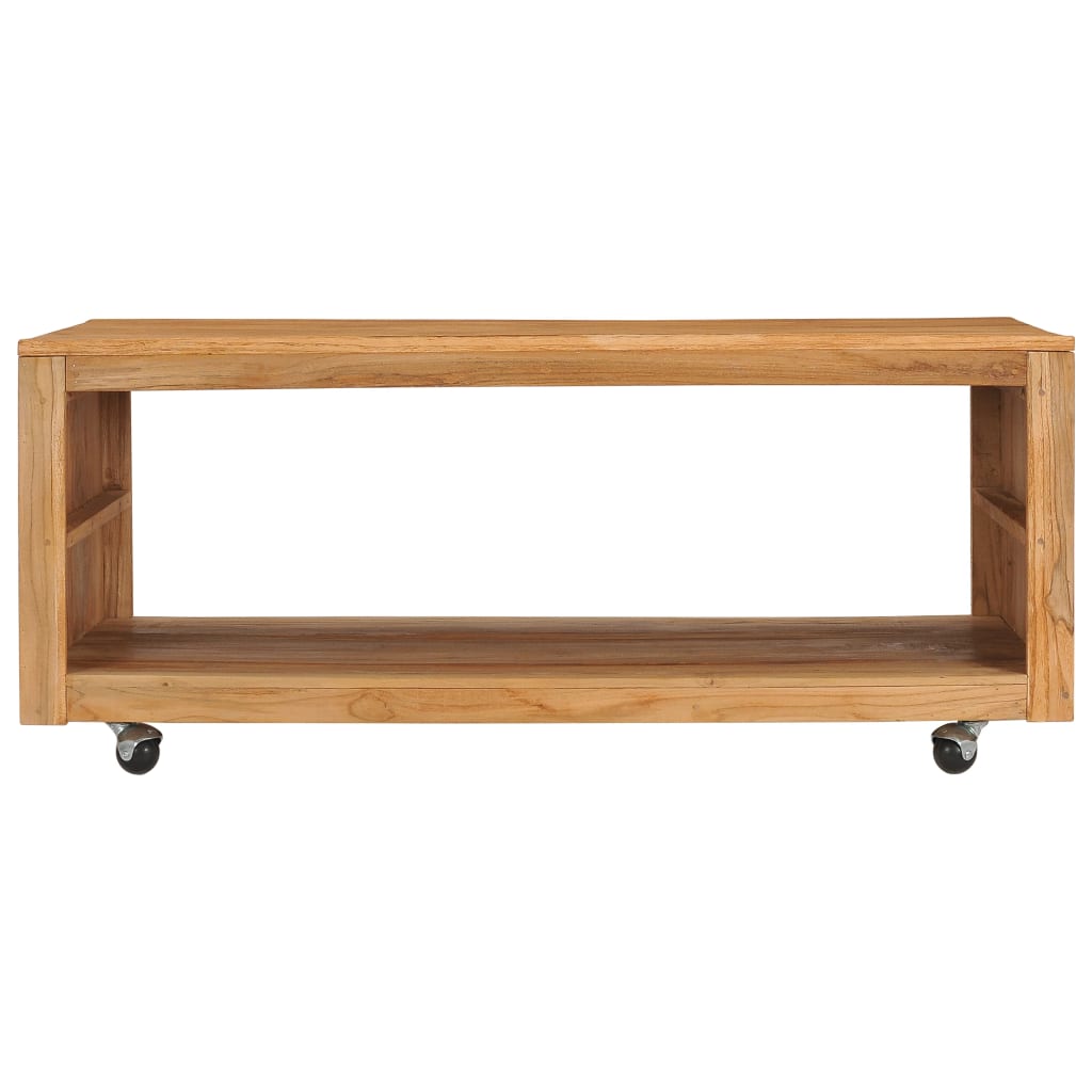 vidaXL Mesa de centro de madera maciza de teca 110x60x40 cm