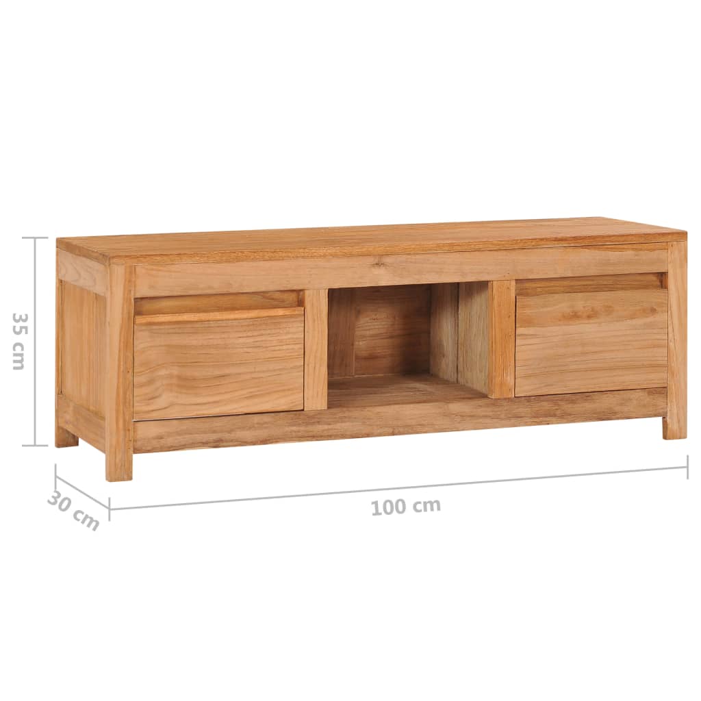 vidaXL Mueble de TV madera maciza de teca 100x30x35 cm