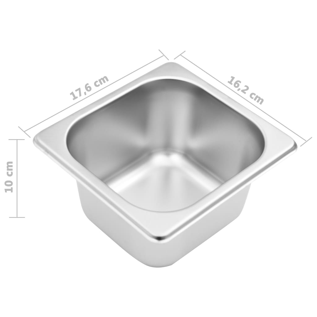 vidaXL Soporte bandeja Gastronorm con 5 bandejas 1/6 acero inoxidable