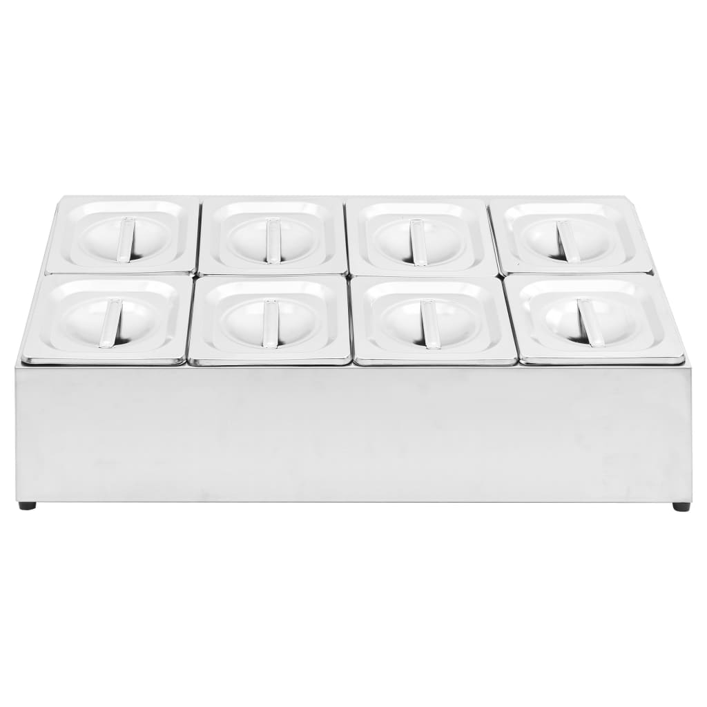 vidaXL Soporte bandeja Gastronorm con 8 bandejas 1/6 acero inoxidable