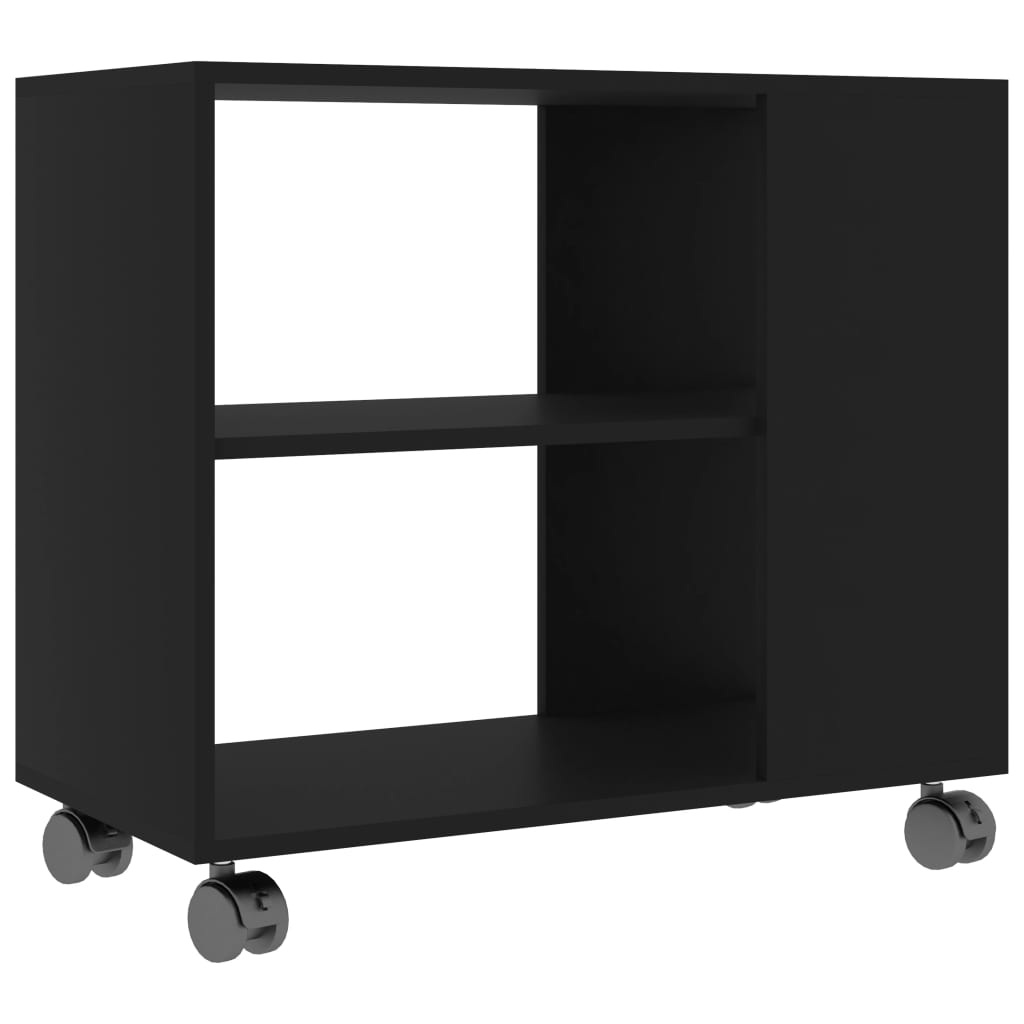 vidaXL Mesa auxiliar de madera contrachapada negro 70x35x55 cm