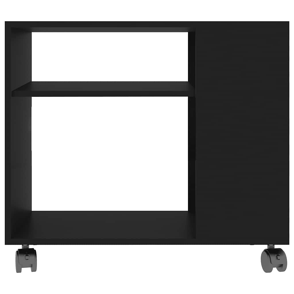 vidaXL Mesa auxiliar de madera contrachapada negro 70x35x55 cm