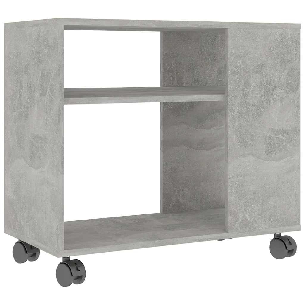 vidaXL Mesa auxiliar de madera contrachapada gris hormigón 70x35x55 cm