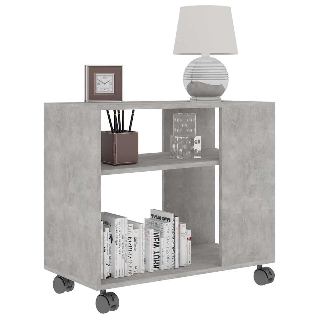 vidaXL Mesa auxiliar de madera contrachapada gris hormigón 70x35x55 cm