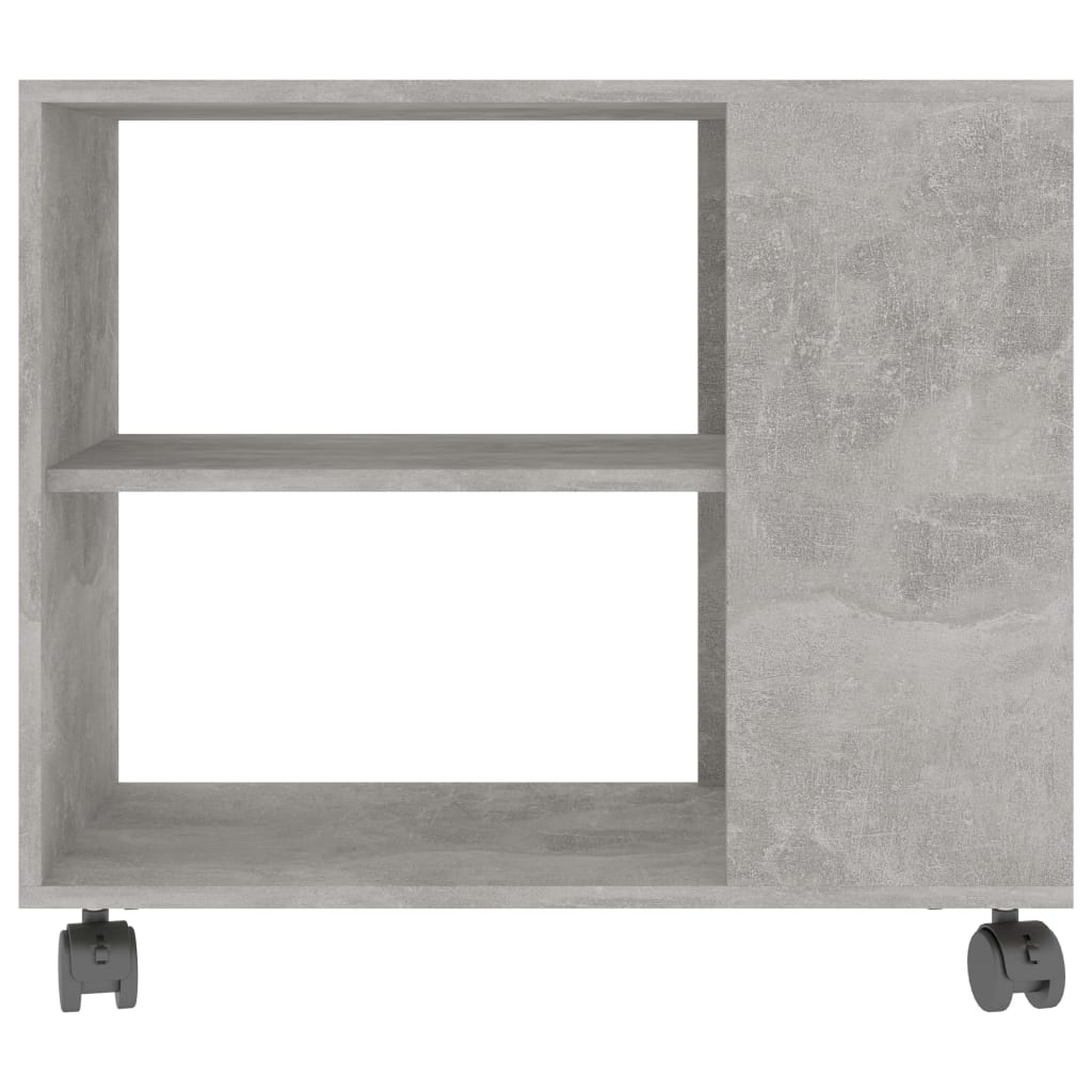 vidaXL Mesa auxiliar de madera contrachapada gris hormigón 70x35x55 cm