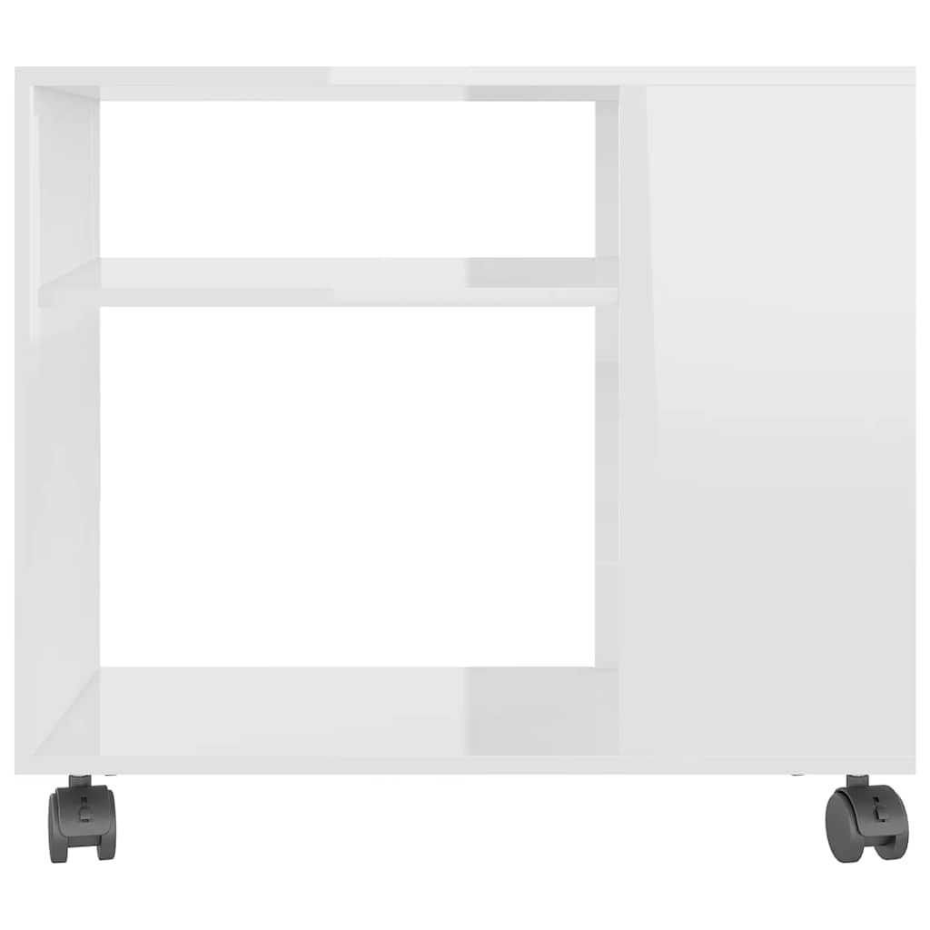 vidaXL Mesa auxiliar madera contrachapada blanco brillante 70x35x55 cm