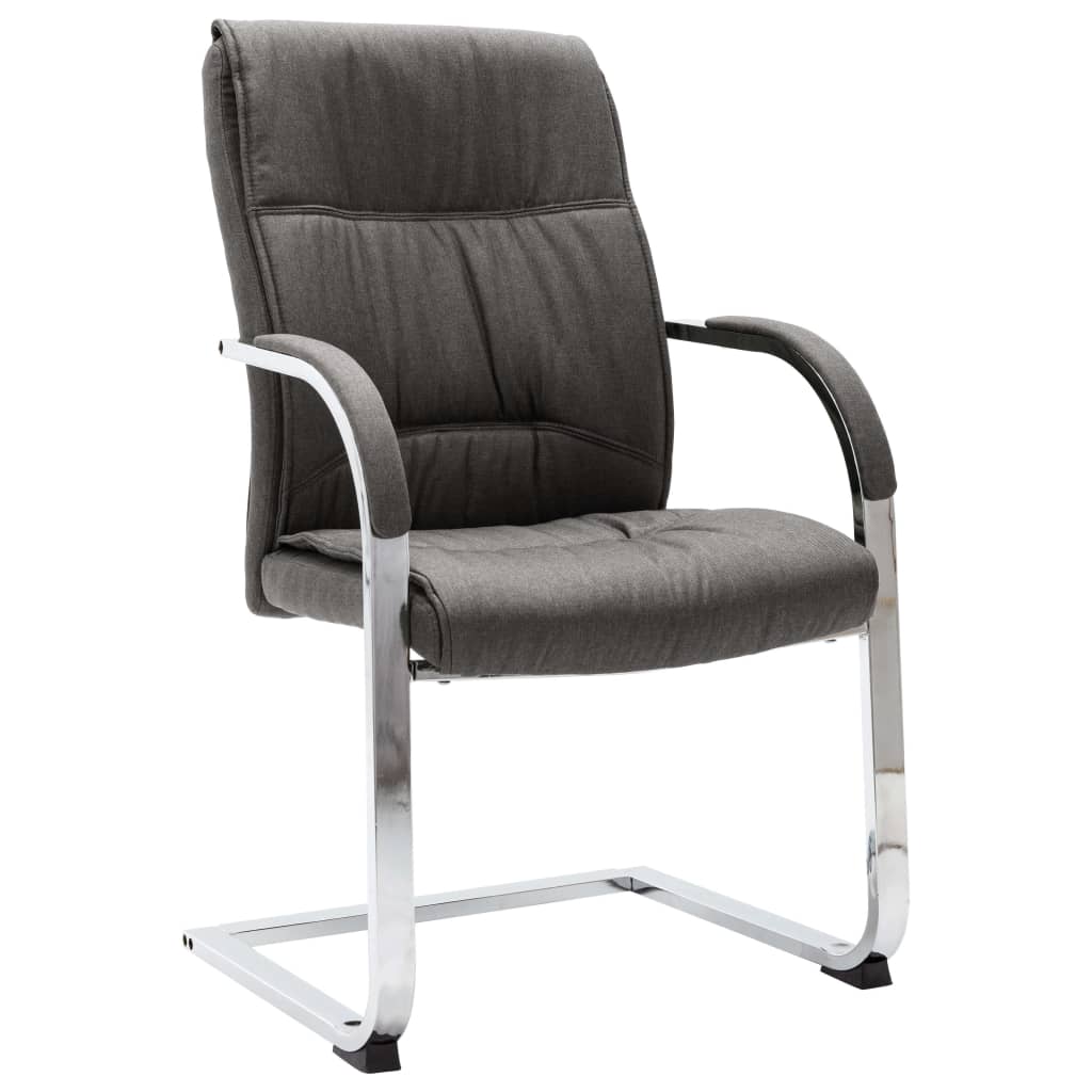 vidaXL Silla de oficina voladiza de tela gris