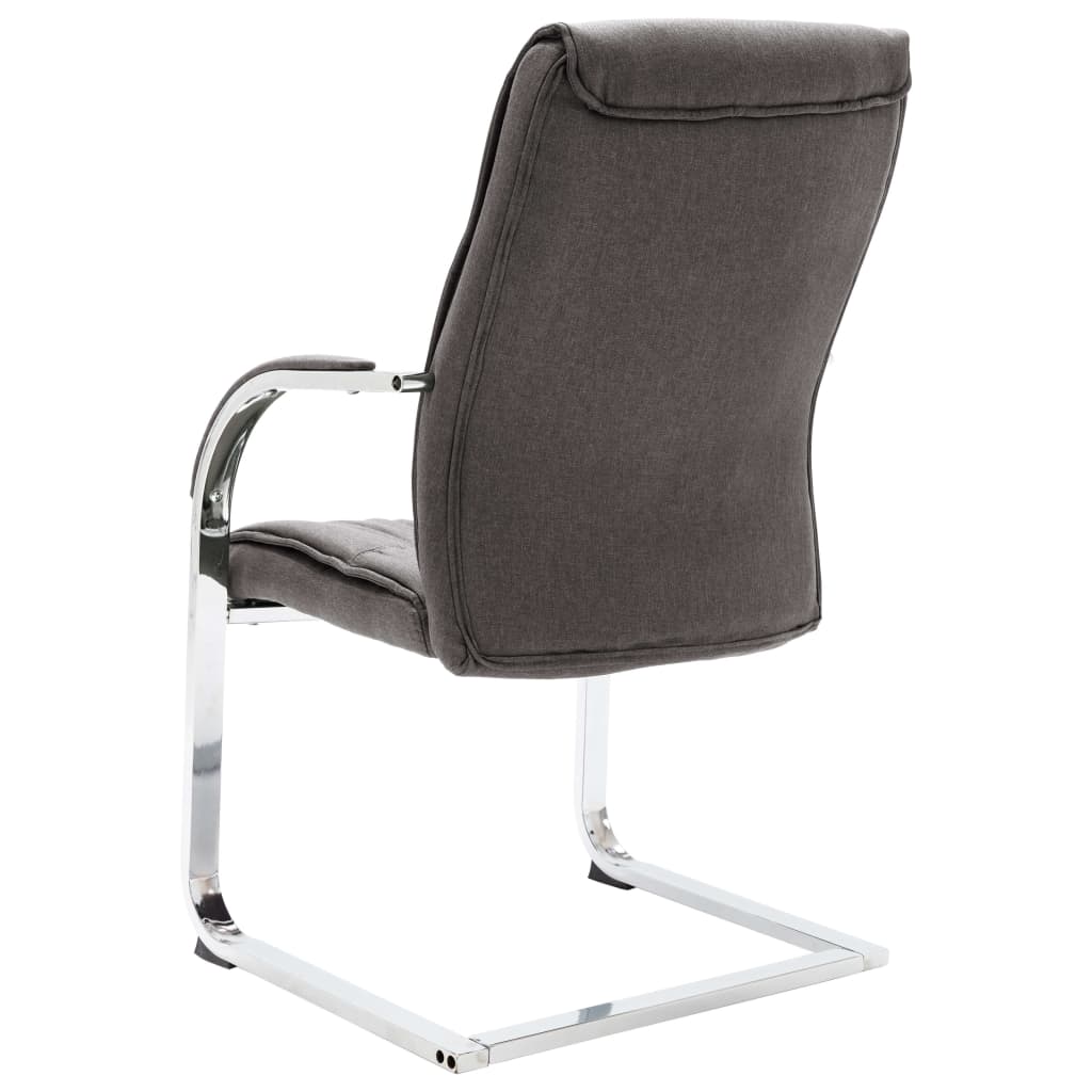 vidaXL Silla de oficina voladiza de tela gris