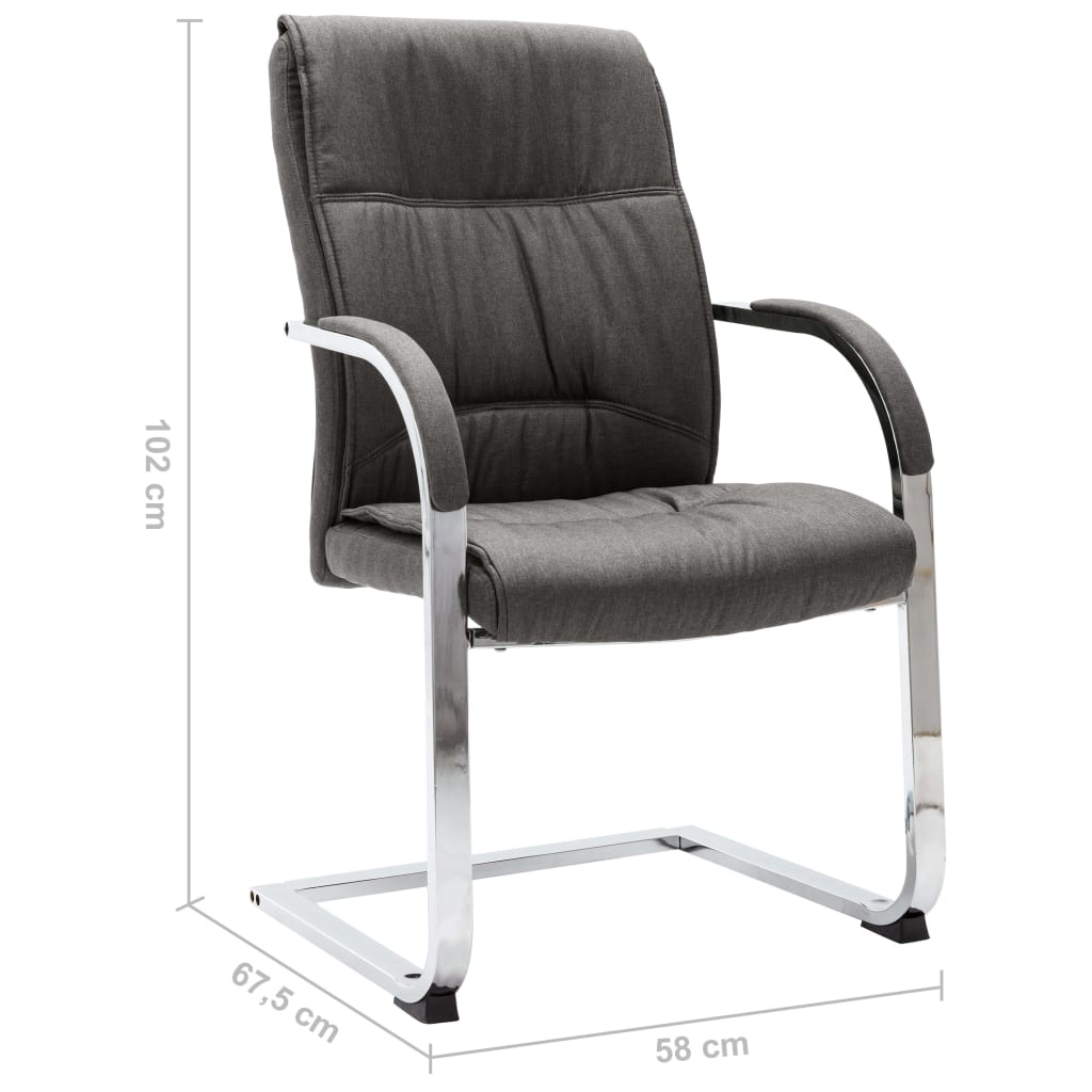 vidaXL Silla de oficina voladiza de tela gris