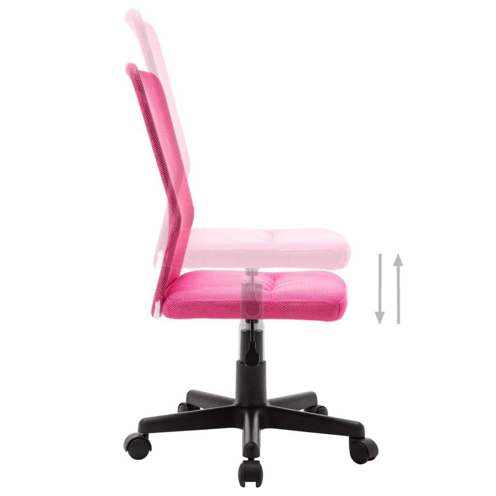 vidaXL Silla de oficina de tela de malla rosa 44x52x100 cm