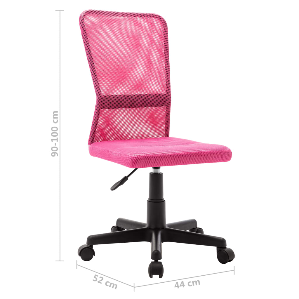 vidaXL Silla de oficina de tela de malla rosa 44x52x100 cm