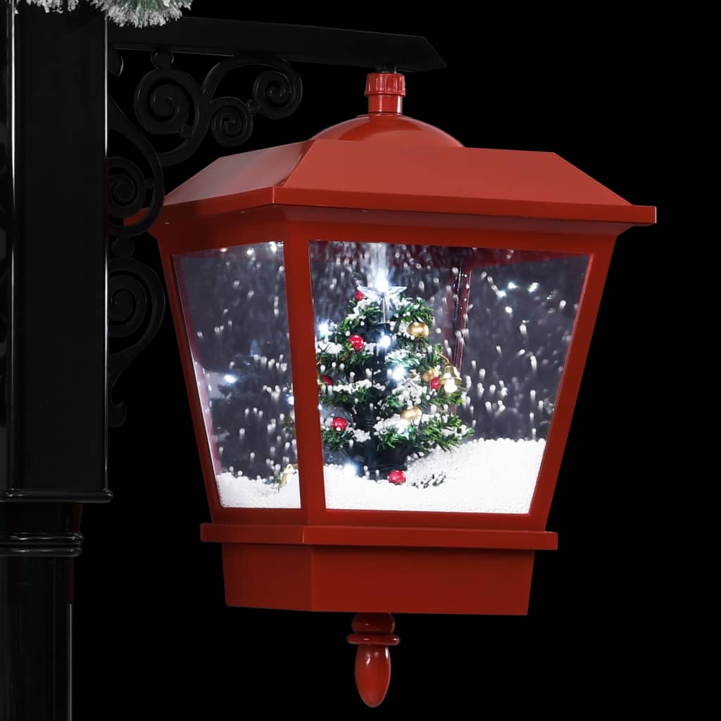 vidaXL Farola de Navidad con Papá Noel PVC negro y rojo 81x40x188 cm