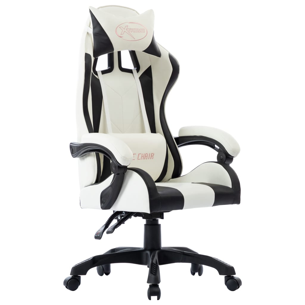 vidaXL Silla gaming de cuero sintético negro