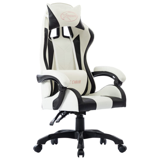 vidaXL Silla gaming de cuero sintético negro