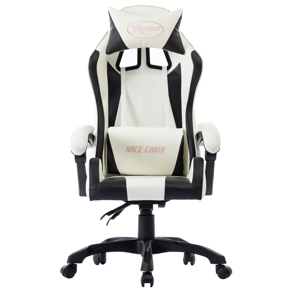 vidaXL Silla gaming de cuero sintético negro