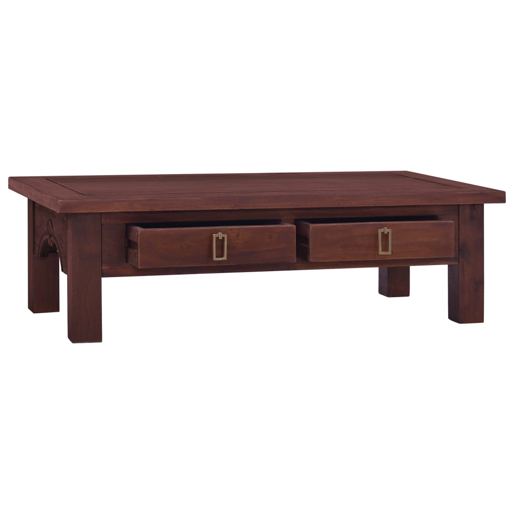 vidaXL Mesa de centro clásica madera maciza caoba marrón 100x50x30 cm