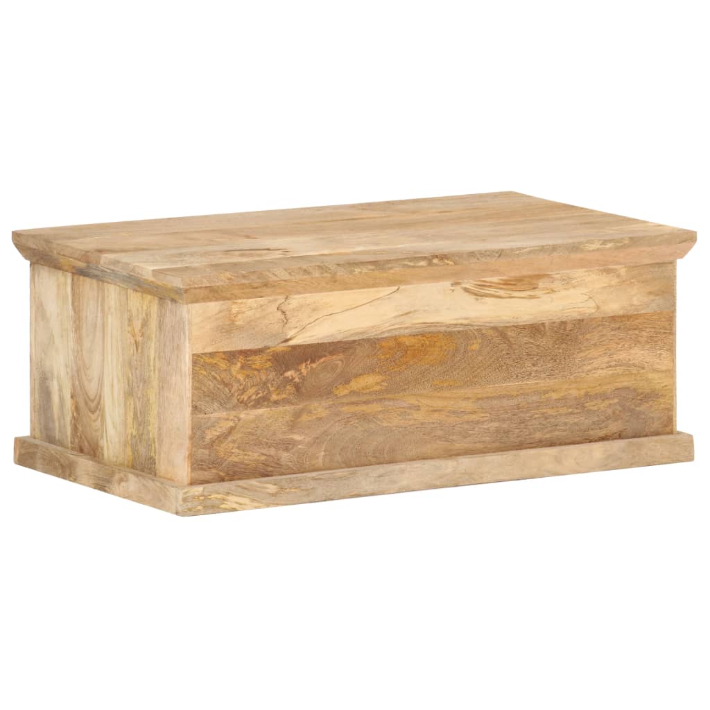 vidaXL Mesa de centro con puerta madera maciza de mango 90x50x35 cm