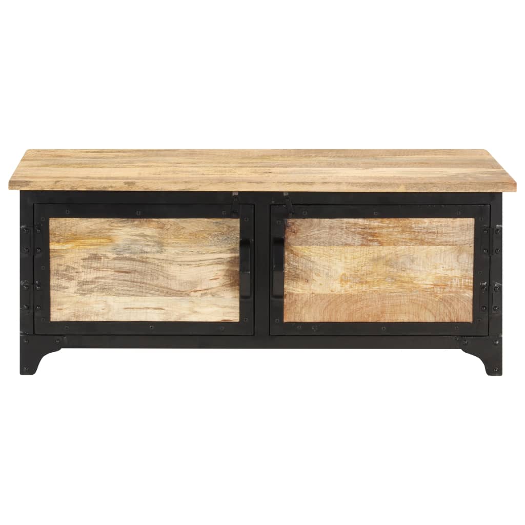 vidaXL Mesa de centro de madera maciza de mango 90x50x35 cm