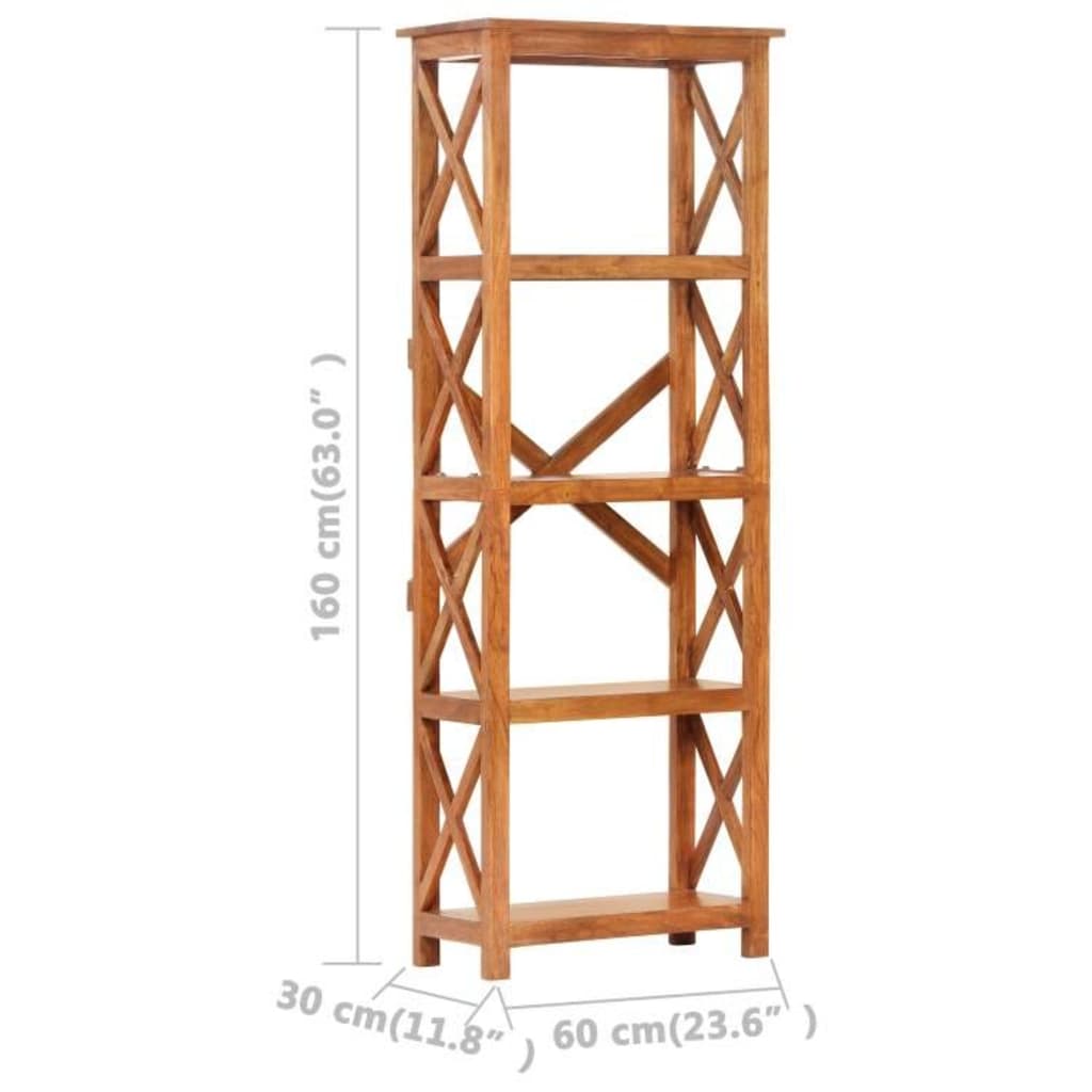 vidaXL Estantería de madera maciza de acacia acabado miel 60x30x160 cm