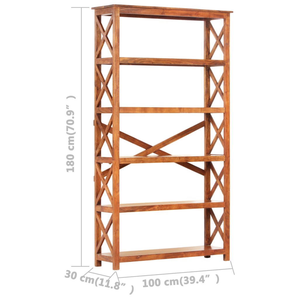 vidaXL Estantería de madera maciza acacia acabado miel 100x30x180 cm