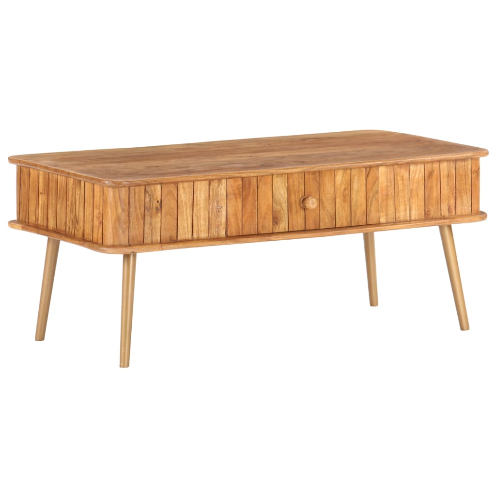 vidaXL Mesa de centro madera maciza de acacia 100x50x40 cm