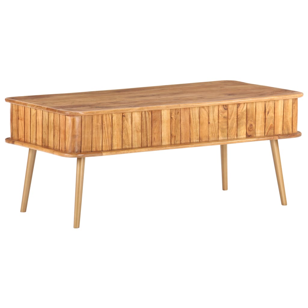 vidaXL Mesa de centro madera maciza de acacia 100x50x40 cm