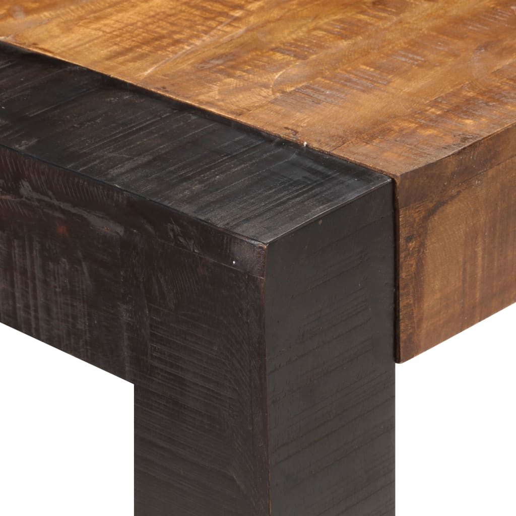 vidaXL Mesa de comedor de madera maciza de mango rugosa 140x70x76 cm