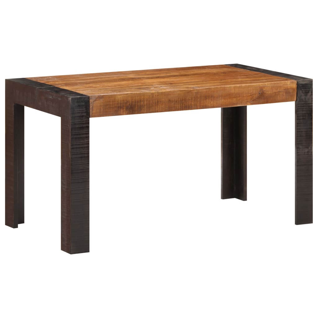 vidaXL Mesa de comedor de madera maciza de mango rugosa 140x70x76 cm