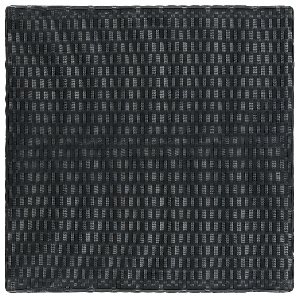 vidaXL Mesa alta para jardín ratán sintético negro 60,5x60,5x110,5 cm