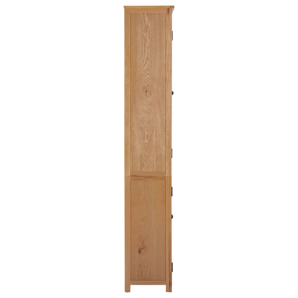 vidaXL Estantería con 2 puertas de madera maciza de roble 90x30x200 cm