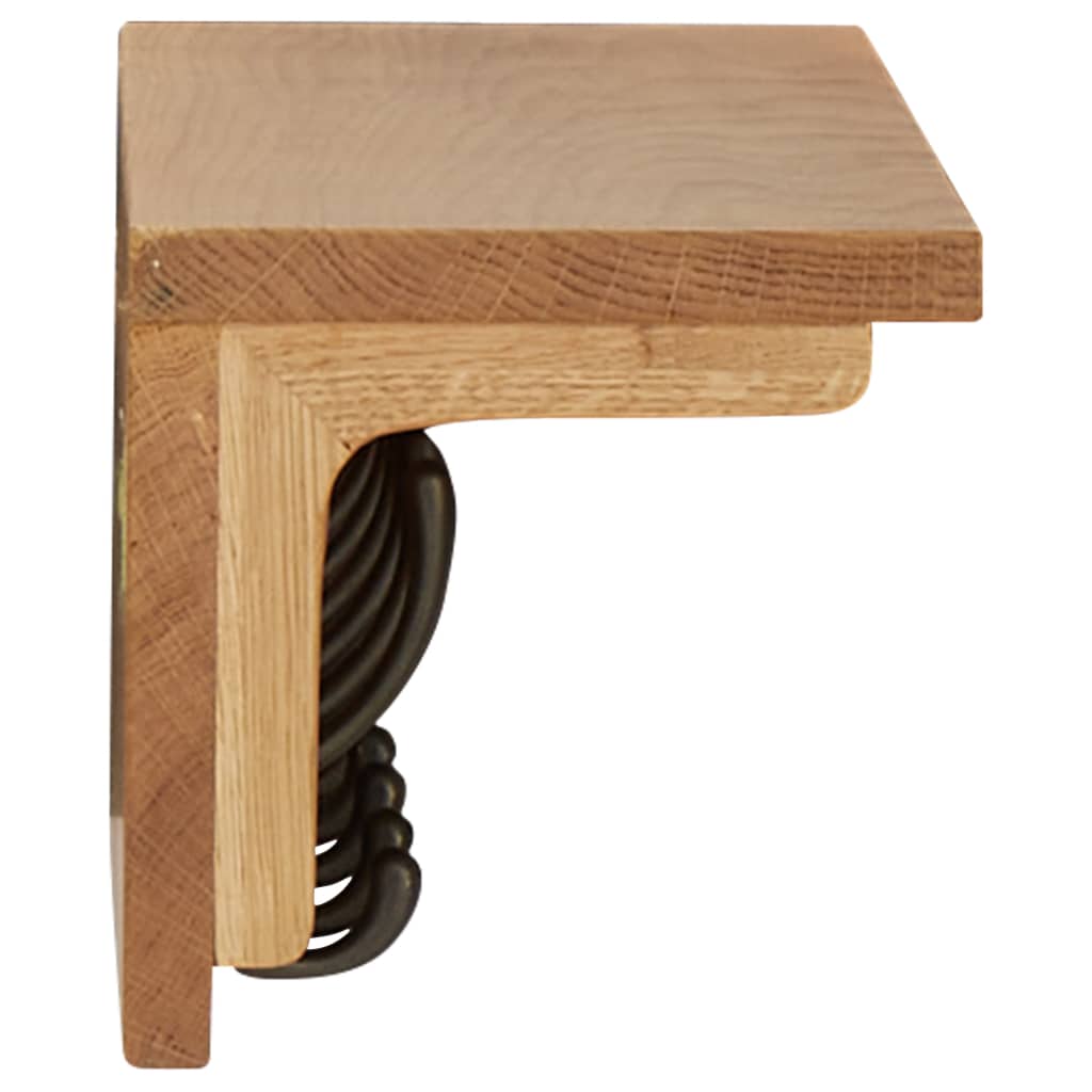 vidaXL Perchero de madera maciza de roble 60x16x16 cm