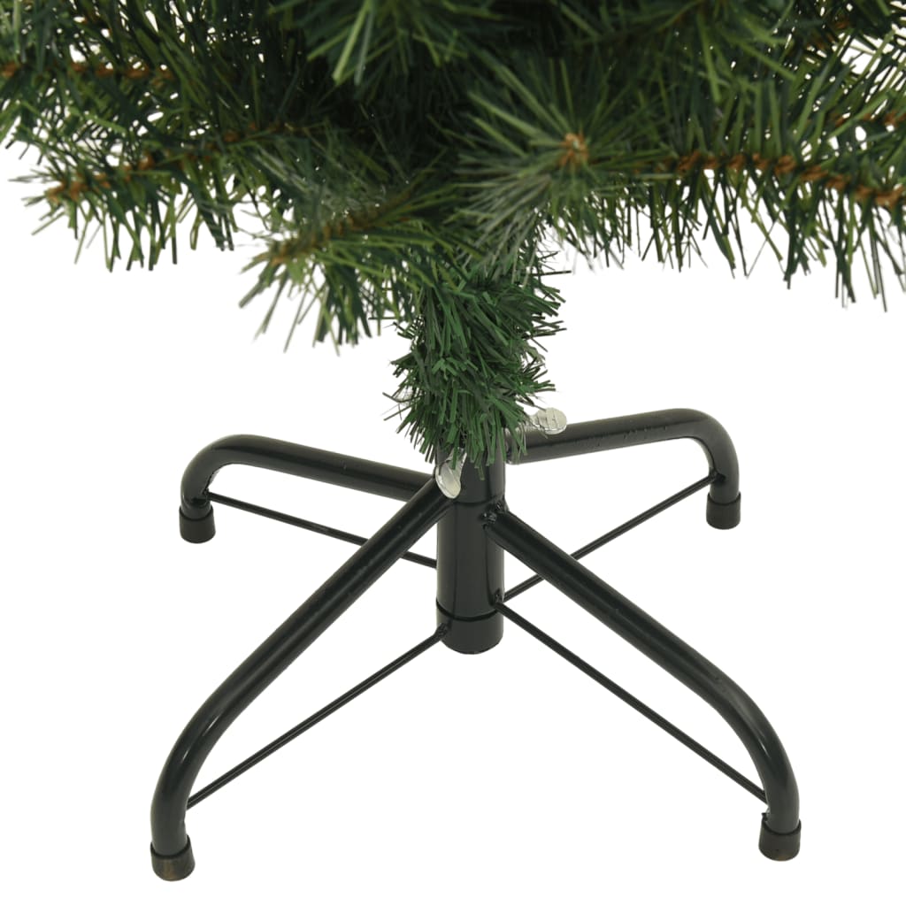 vidaXL Árbol de Navidad artificial delgado y soporte PVC verde 150 cm